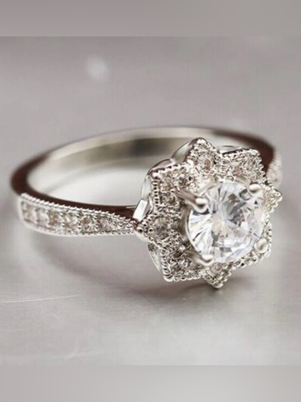 🌸JTV35 - Vanna K - White Round cut Rhodium Over Sterling Silver Ring💎🛍️